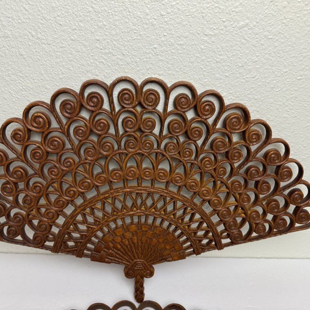 2pc Vintage Burwood Fans Boho - Picture 2 of 10